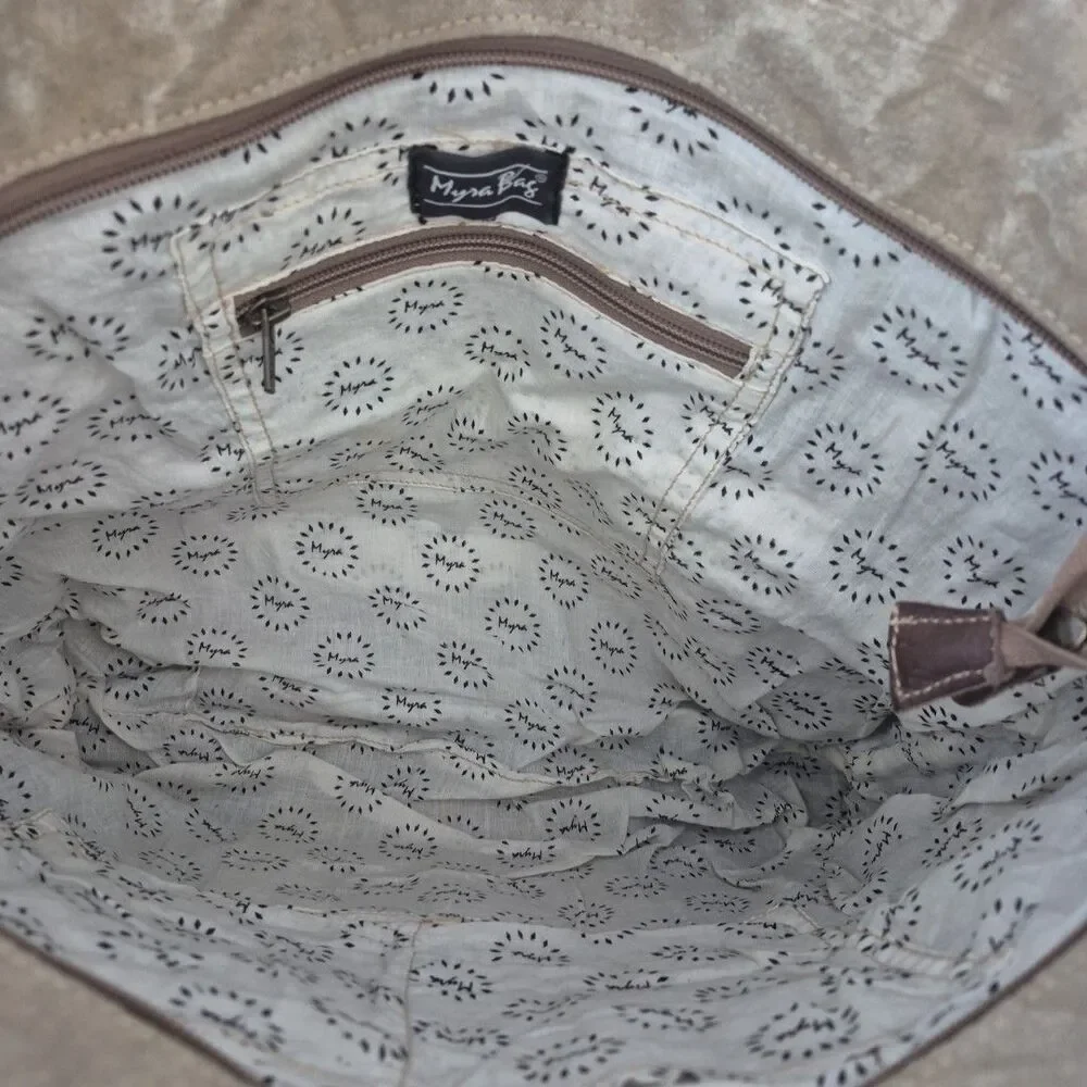 Myra Bag So The Adventure Begins 1960 The Journey Upcycled Denim and Canvas Tote